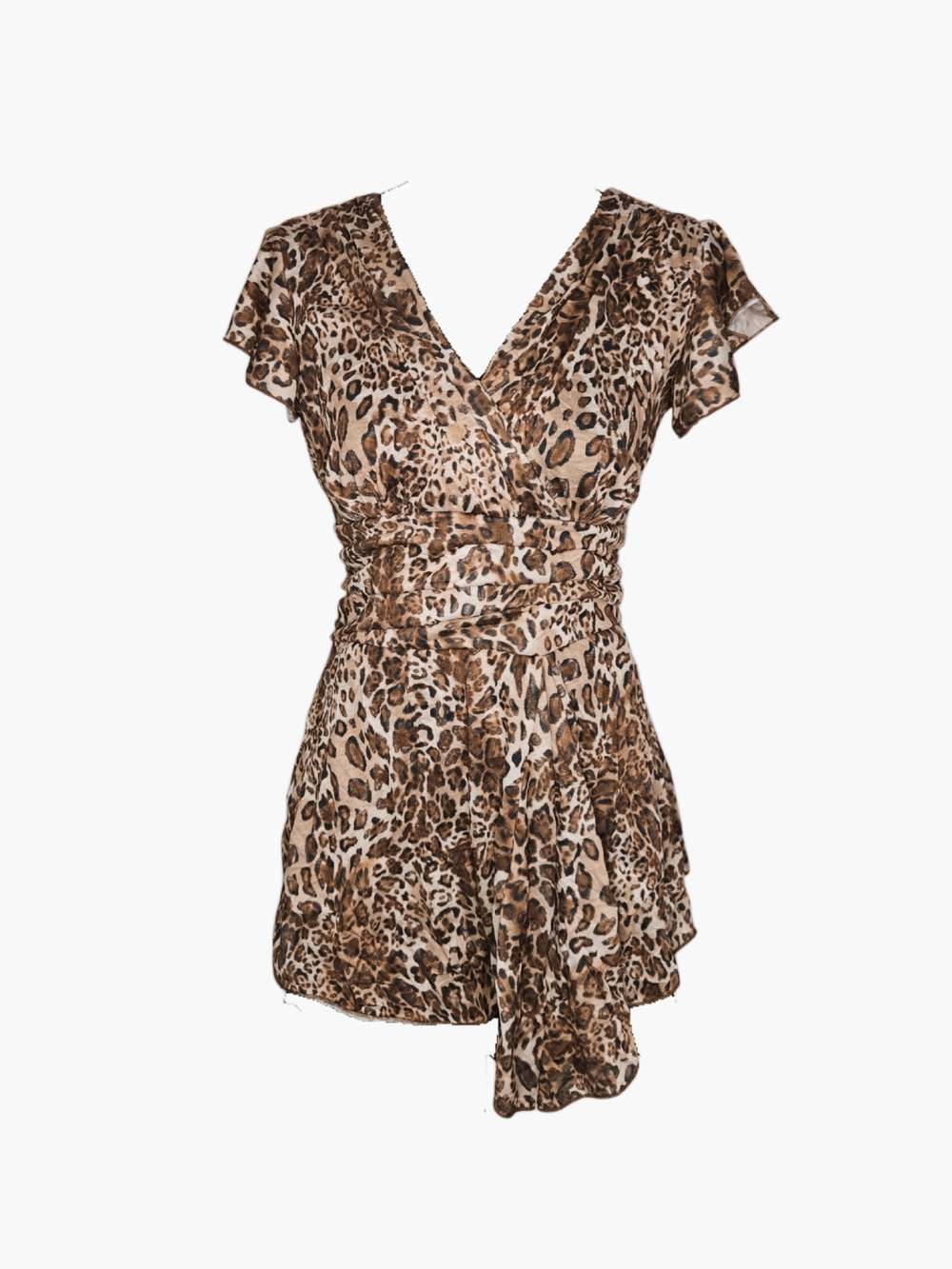 Y2k Asymetrical Leopard Print Fairy Top!